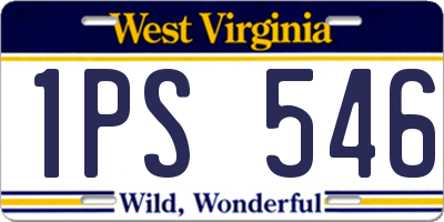 WV license plate 1PS546