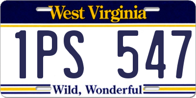WV license plate 1PS547