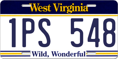 WV license plate 1PS548