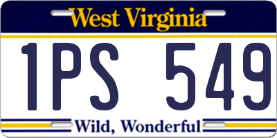 WV license plate 1PS549