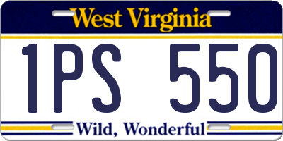 WV license plate 1PS550