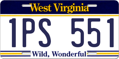 WV license plate 1PS551