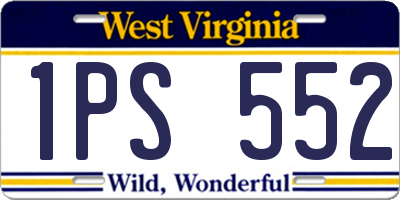 WV license plate 1PS552