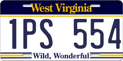 WV license plate 1PS554