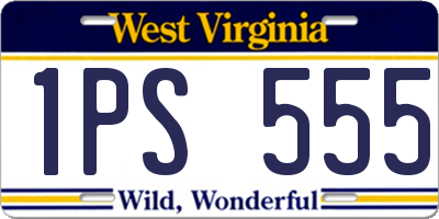WV license plate 1PS555