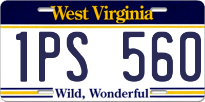 WV license plate 1PS560