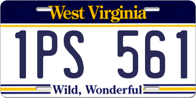 WV license plate 1PS561