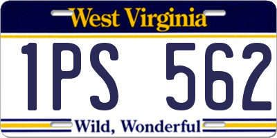 WV license plate 1PS562