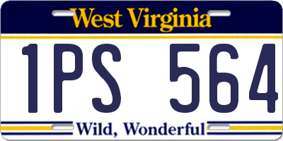 WV license plate 1PS564