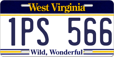 WV license plate 1PS566