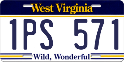 WV license plate 1PS571