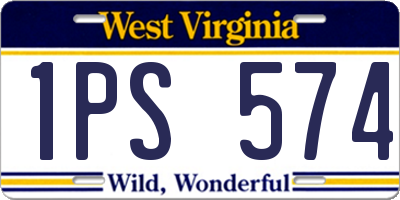 WV license plate 1PS574