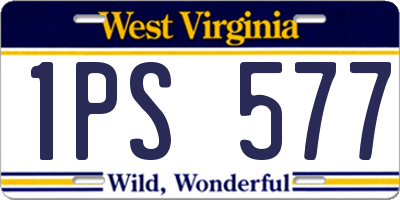 WV license plate 1PS577