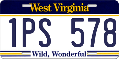 WV license plate 1PS578