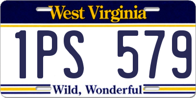 WV license plate 1PS579