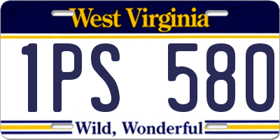 WV license plate 1PS580