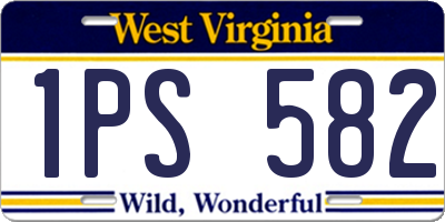 WV license plate 1PS582