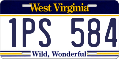 WV license plate 1PS584