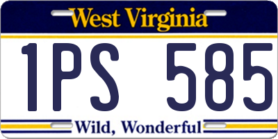 WV license plate 1PS585