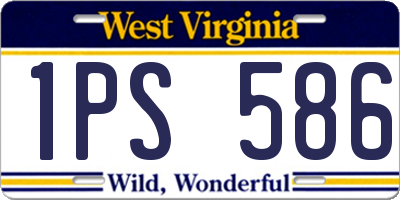 WV license plate 1PS586