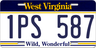 WV license plate 1PS587
