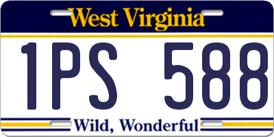 WV license plate 1PS588
