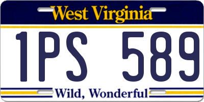 WV license plate 1PS589