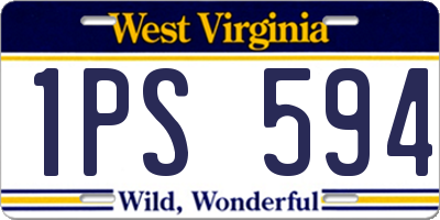 WV license plate 1PS594