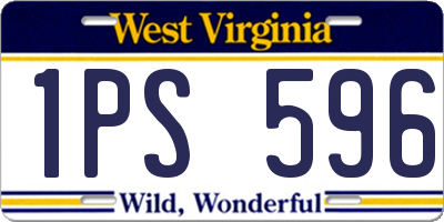 WV license plate 1PS596