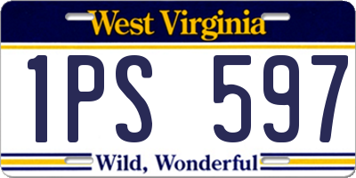 WV license plate 1PS597