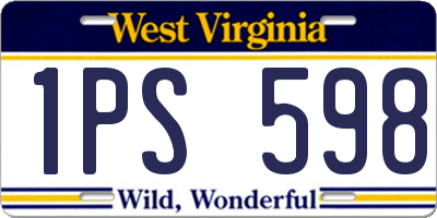 WV license plate 1PS598