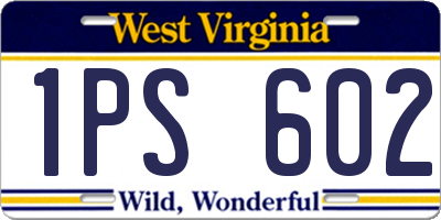WV license plate 1PS602