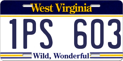 WV license plate 1PS603