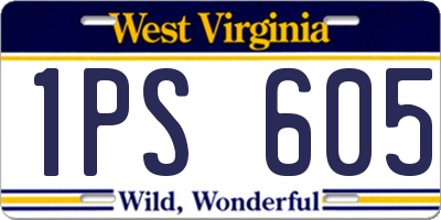 WV license plate 1PS605