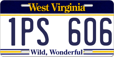 WV license plate 1PS606