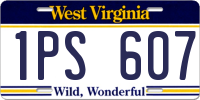 WV license plate 1PS607
