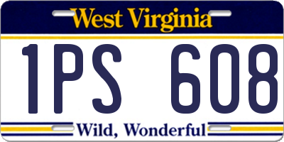 WV license plate 1PS608