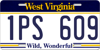 WV license plate 1PS609