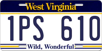 WV license plate 1PS610