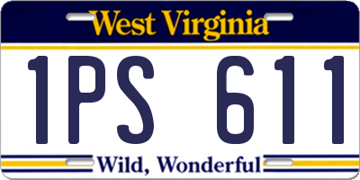 WV license plate 1PS611
