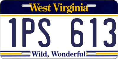 WV license plate 1PS613