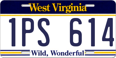 WV license plate 1PS614