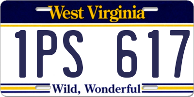 WV license plate 1PS617