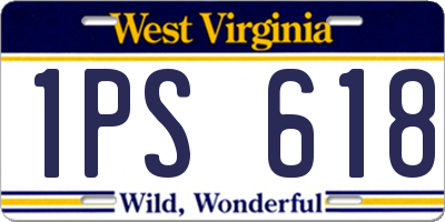 WV license plate 1PS618