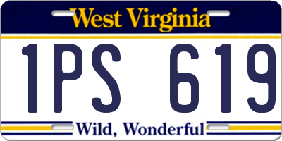 WV license plate 1PS619