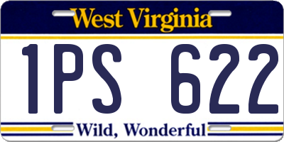 WV license plate 1PS622