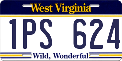 WV license plate 1PS624