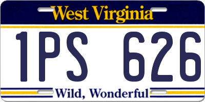 WV license plate 1PS626