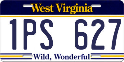 WV license plate 1PS627