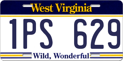 WV license plate 1PS629